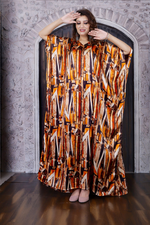 Luxury Silk Kaftan Dress Full Length Women Plus Size silk caftans