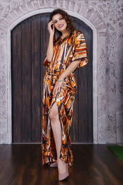 Luxury Silk Kaftan Dress Full Length Women Plus Size silk caftans