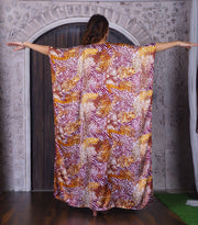 Silk Caftan Plus Size Bohemian leopard print Silk Kaftan Beach Wear Kaftan