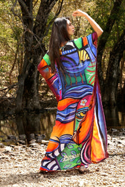 Wish to be a Diva!!! Makeover with our Beach style Picasso Printed Silk Kaftan