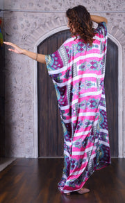 Silk Caftan Plus Size Bohemian leopard print Silk Kaftan Beach Wear Kaftan