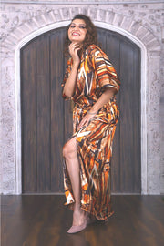 Luxury Silk Kaftan Dress Full Length Women Plus Size silk caftans