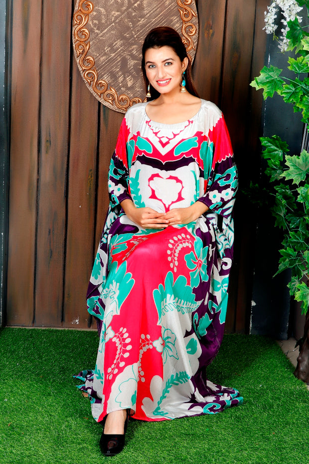 Full Length Lounge wear Long Dressy Kaftan Silk Kaftan Dress Plus Size