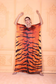 Tiger Silk Kaftan Kaftan Boho Dress Gift Silk Caftan Night Gown Kaftan