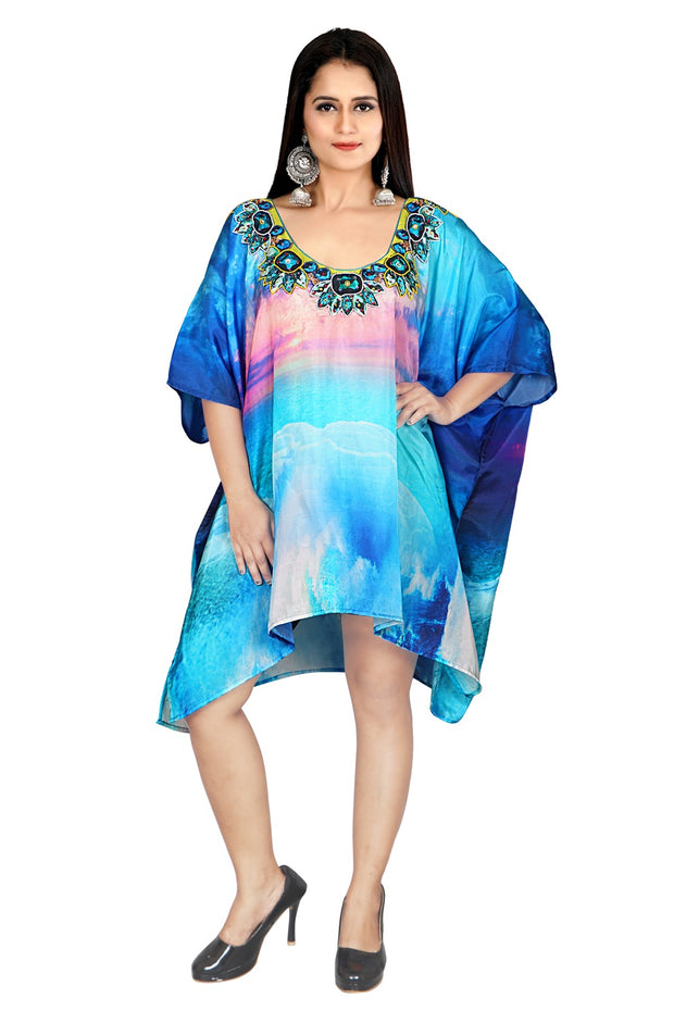 Sea shore Printed Kaftan Online Best short Caftan dress for women