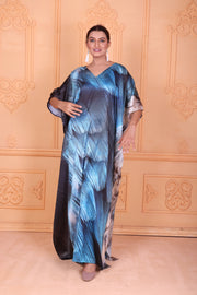 Feather print Plus Size Caftan Custom Length Resort Wear kaftans for women