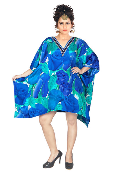 Silk kaftan tunic for women caftan for ladies beach wear floral print silk dress