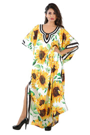 sun flower silk kaftan