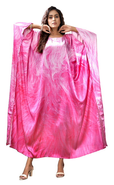 Pink Silk Caftan Silk Kaftan Plus Size Luxury Silk Kaftan Maxi Dress