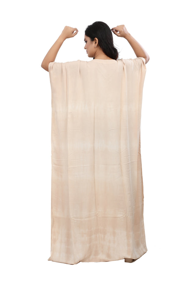 Tea tie dye kaftan dress natural hand dying with tea sustainable kaftan clothing