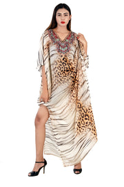 long silk kaftan dress