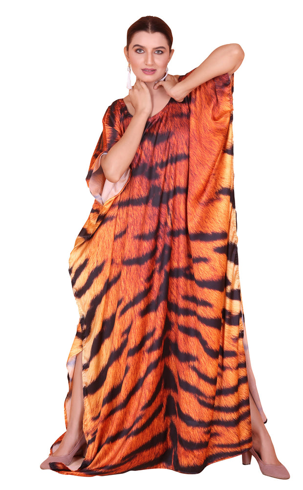 Tiger Silk Kaftan Kaftan Boho Dress Gift Silk Caftan Night Gown Kaftan