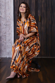 Luxury Silk Kaftan Dress Full Length Women Plus Size silk caftans