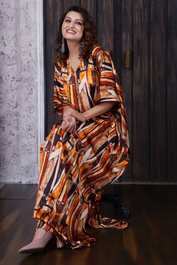 Luxury Silk Kaftan Dress Full Length Women Plus Size silk caftans