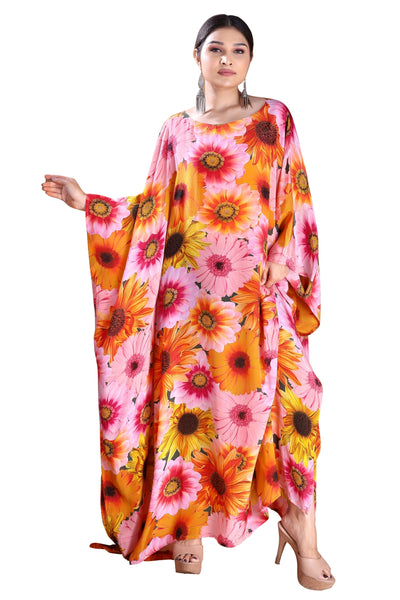 Effortless Elegance: Floral Silk Caftan for Every Occasion