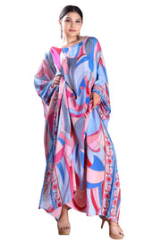 Effortlessly Elegant: Pink Long Silk Caftan for Luxurious Comfort