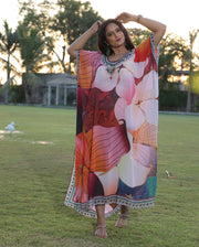 High quality Abstract Floral printed Maxi dress Best kaftan shop online