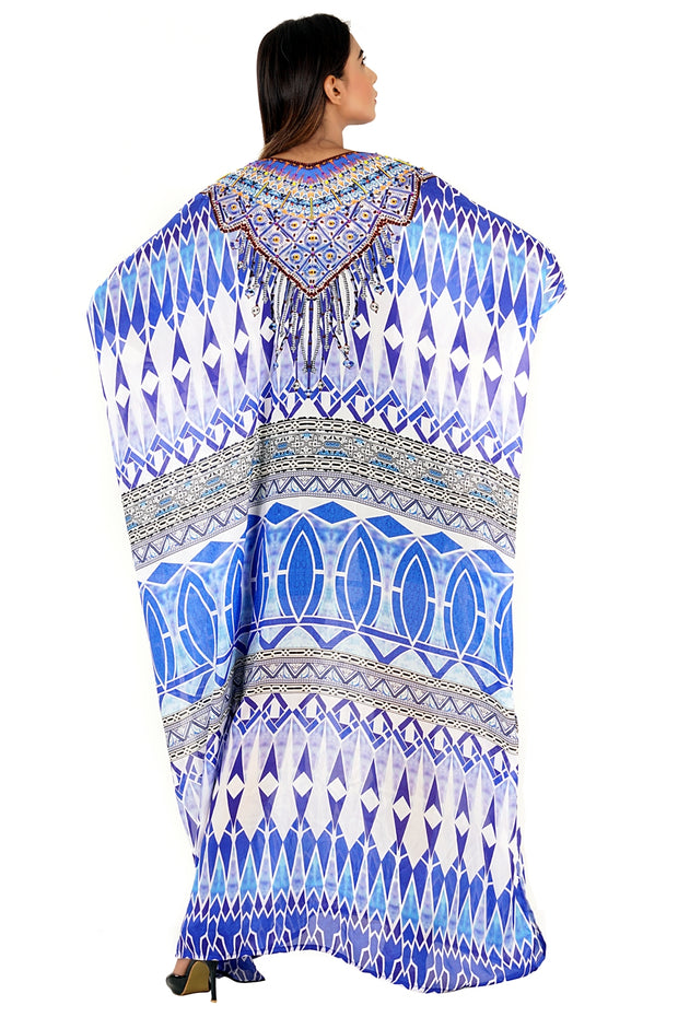 Plus size lightweight silk kaftan designer wear silk dress