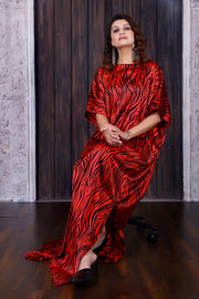 Plus Size Red caftan Dress Silk Kaftan Dress Women full length Silk kaftan