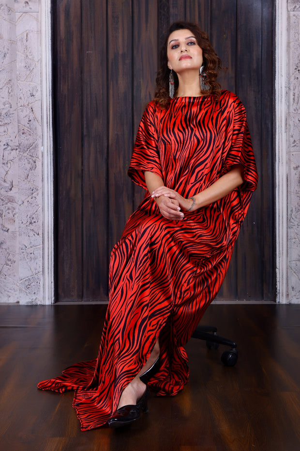 Plus Size Red caftan Dress Silk Kaftan Dress Women full length Silk kaftan